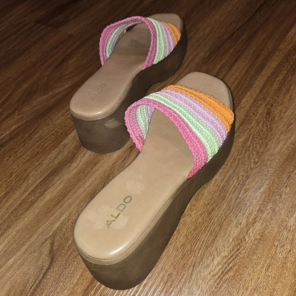 Aldo Pastel Rainbow Crotchet Sandals - Picture 13 of 16